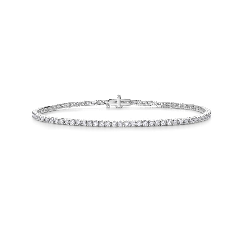 Lab Grown Diamond Tennis Bracelet 200 Ct 240mm 4 Prongs Setting In 14k Gold Capucelli 4972