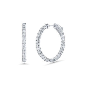 Diamond Inside-Out Hoop Earrings (1.50 ct.) in 14K Gold | Capucelli