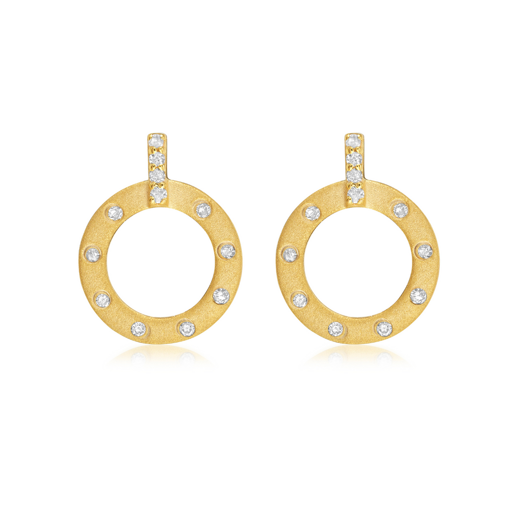 Diamond Circle Earrings (0.20 ct.) in 14K Gold