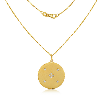 Diamond Medallion Coin Pendant Necklace (0.27 ct.) in 14K Gold