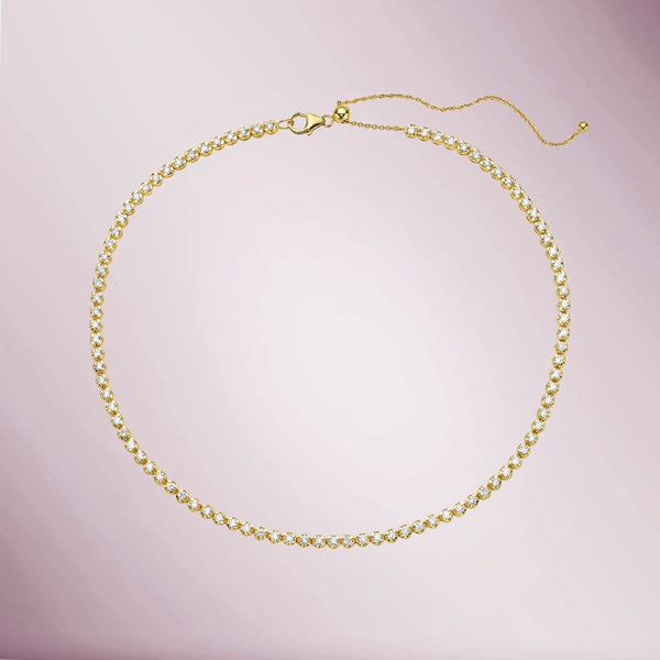 Multiway Diamond Bezel Necklace + Double Wrap Bracelet 14K Yellow Gold